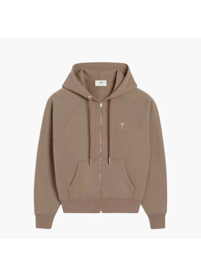 Ami Paris Hoodie zippé Ami de Coeur Gris fumé