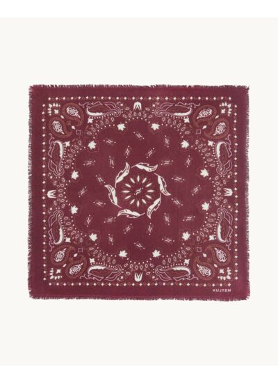 Grand Bandana Hachiko Feather Bico bordeaux