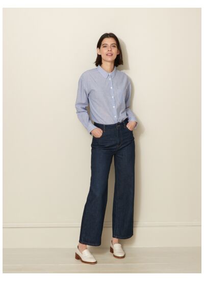 CHEMISE RAYEE BLEU
