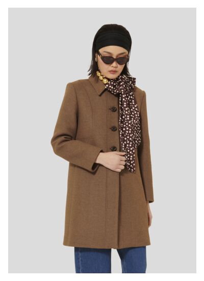 Manteau Madeline-Noisette en Laine