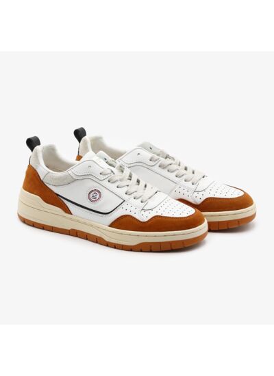 Sneaker La Vernaz en cuir orange