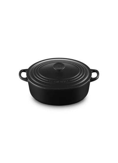Cocotte ovale 29cm en fonte émaillée noire*