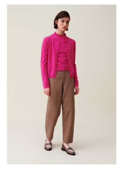 Cardigan laine boutonné broderie CP