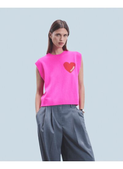 Pull Sans Manches Coeur Léger