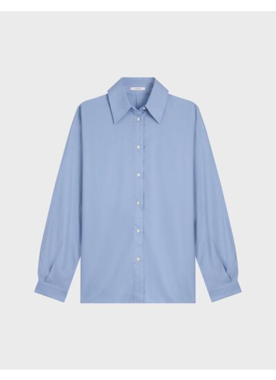 Chemise ilaria manches kimono en lyocell uni bleu