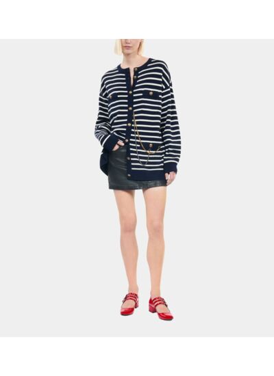 Cardigan En Laine À Rayures Femme