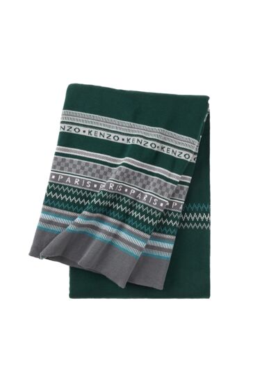 Kenzo - Plaid en coton vert, K Jakado