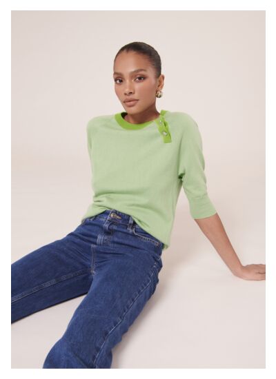 Pull Pastelle-Jade en Laine