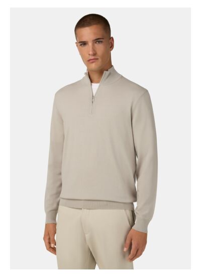 Pull Demi Zip En Laine Mérinos