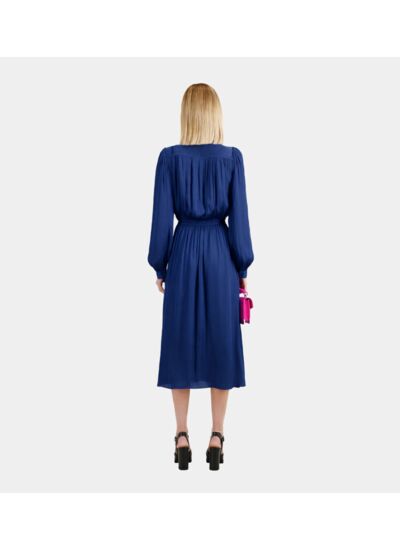 Robe Longue Manches Longues A Fronces Femme