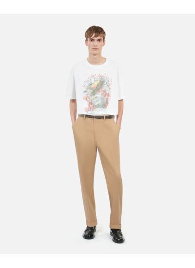 T-Shirt Écru Sérigraphie Eagles On Fire Homme