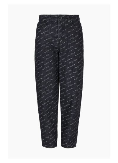 Pantalon 5 poches - entièrement en jean noir