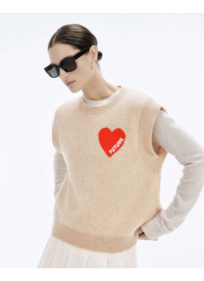 Pull Sans Manche Coeur