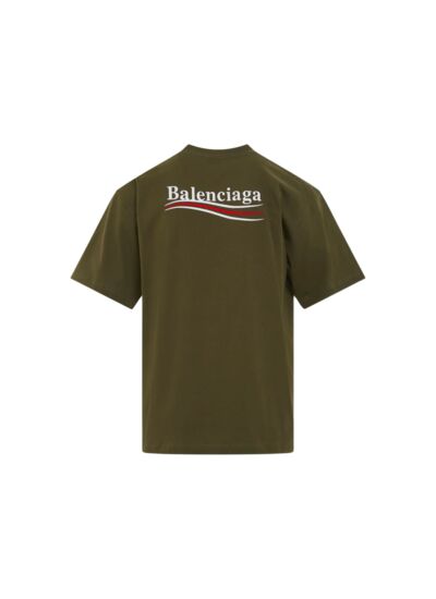 Balenciaga T-Shirt Political Campaign Logo Brodé Kaki