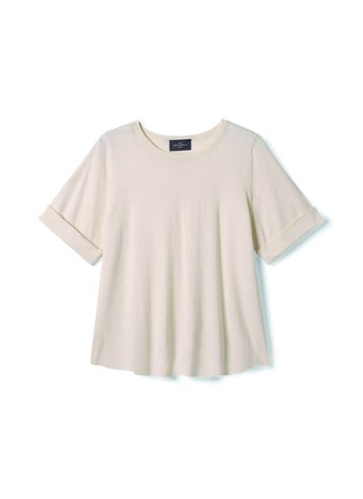Col rond ultrafin pli au dos - Femme - NATUREL