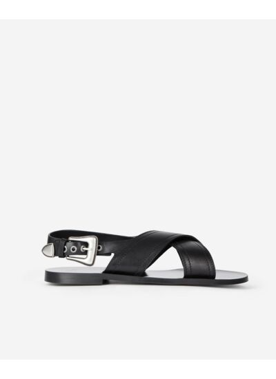 Sandales En Cuir Noir