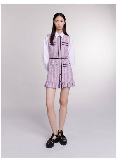 Robe courte 2-en-1 en tweed