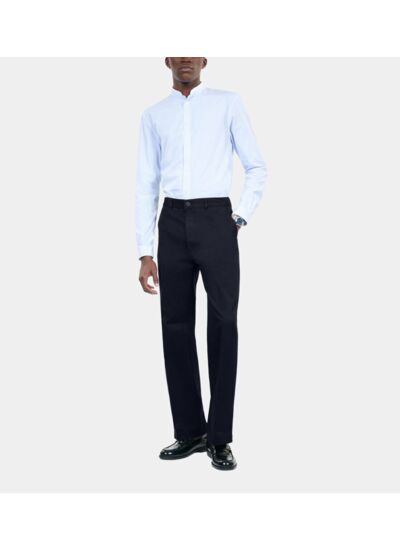 Pantalon Large En Coton Bleu Marine Homme