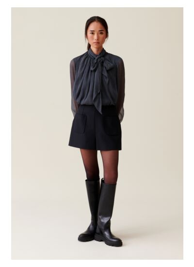 Short taille haute noir