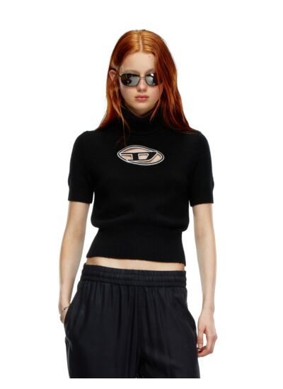 Pull à manches courtes avec logo effet découpé