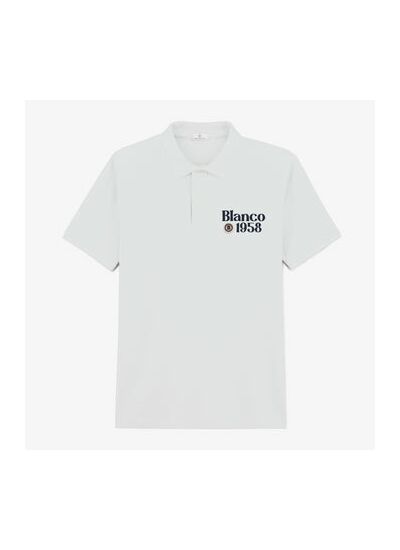 Polo piqué manches courtes en coton Blanco 1958 blanc lys