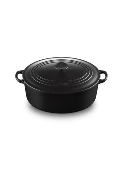 Cocotte ovale 31cm en fonte émaillée noire*