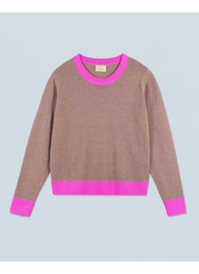 Pull Col Rond Bicolore Léger