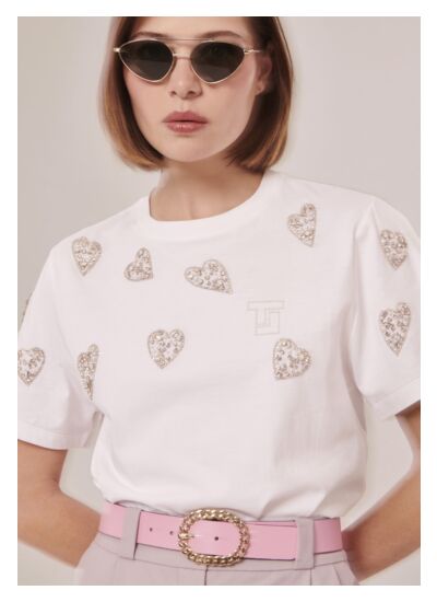 T-Shirt Taralove-Blanc en Coton