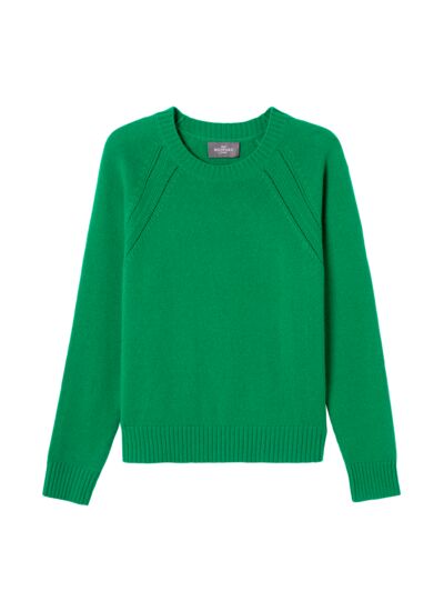 Pull col rond pointelle - Femme - VERT CAROUBY