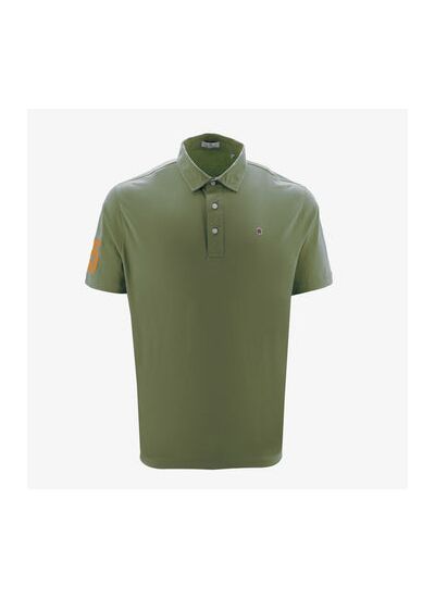 Polo manches courtes en coton avec broderie 15 vert army