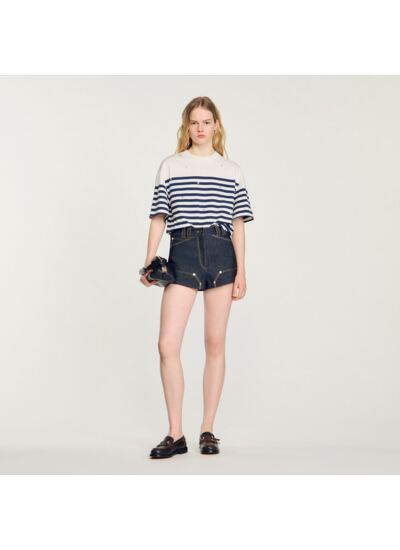 T-shirt marinière à strass