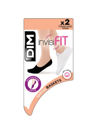 Lot de 2 protège-pieds blancs spécial baskets anti-odeurs InvisiFit 107D