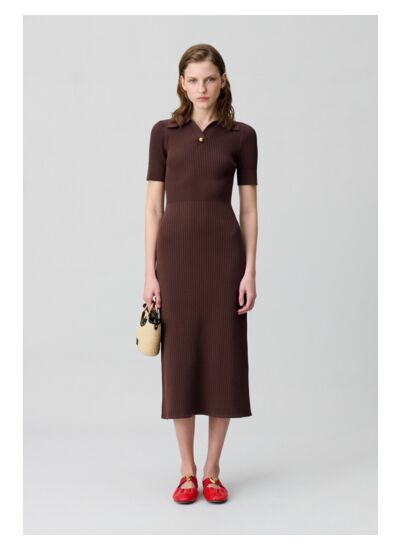 Robe mi-longue en maille