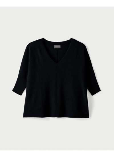 Pull V oversize - Femme - NOIR