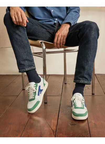 Baskets basses blanches & vertes