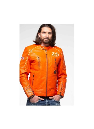 Blouson Cuir 24H Weldon Orange