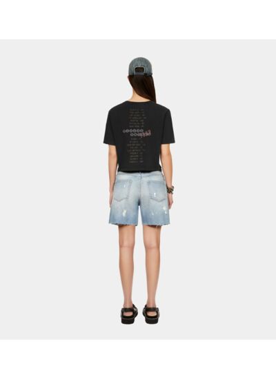 T-Shirt Noir Avec Sérigraphie Nevada Dreams Femme