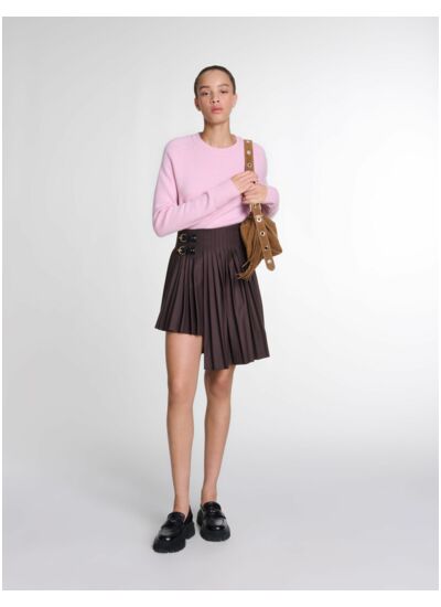 Jupe courte plissée asymétrique