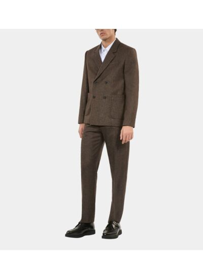 Veste De Costume Marron En Laine Homme