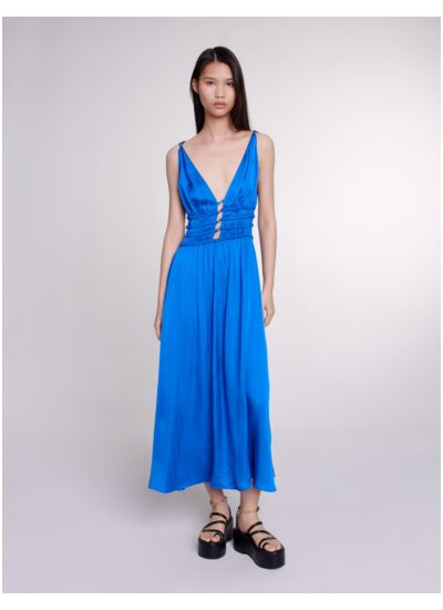 Robe satinée ajourée