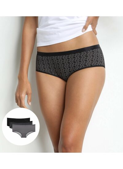 Lot de 3 boxers noirs Femme Les Pockets Coton