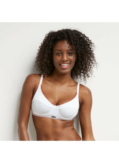 Soutien-gorge emboitant à armatures et basque tricolore Dim Héritage