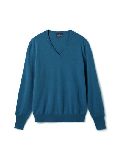 Pull col V classique - Homme - BLEU UNIFORME