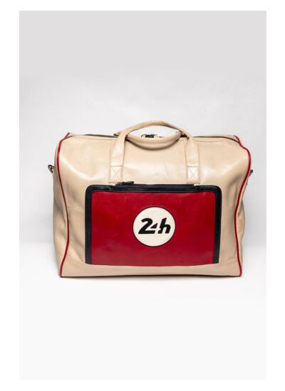 Sac cuir 24H Le Mans 72H Harrisson écru.rouge