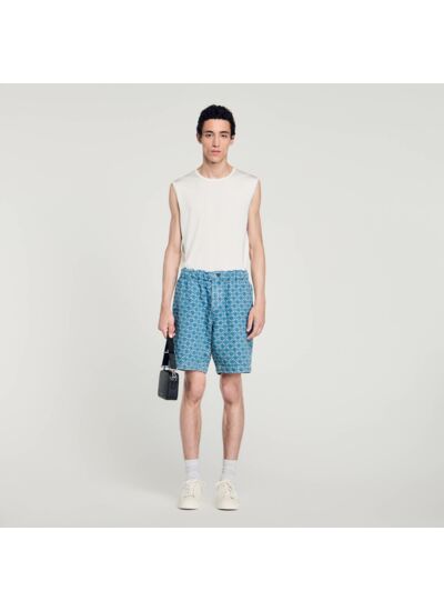 Bermuda en denim square cross