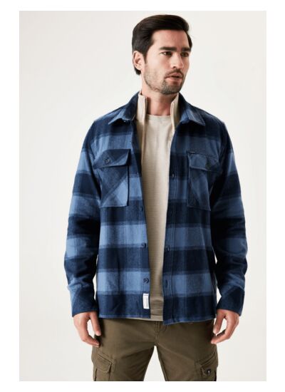 Men Overshirts Blue