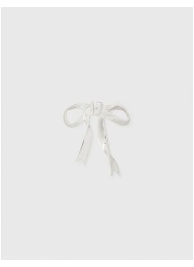 Boucle d'oreille nœud argentée