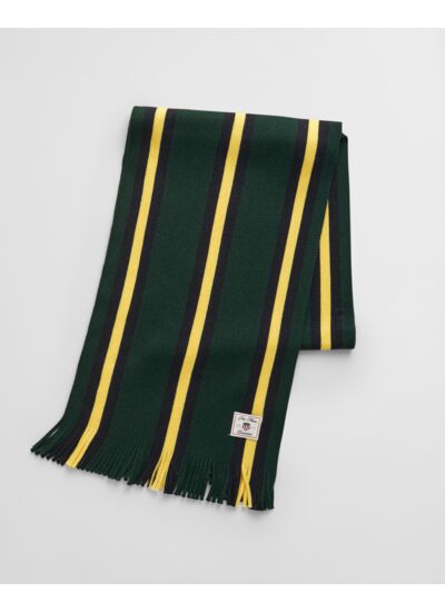 Striped Knitted Wool Blend Scarf