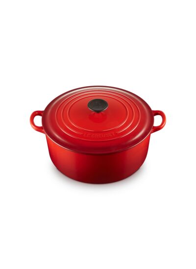 Cocotte ronde 28cm en fonte émaillée cerise*