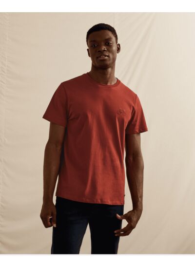 T-shirt col rond rouge